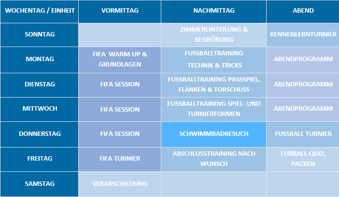 Programm Esport und Fußball Camp