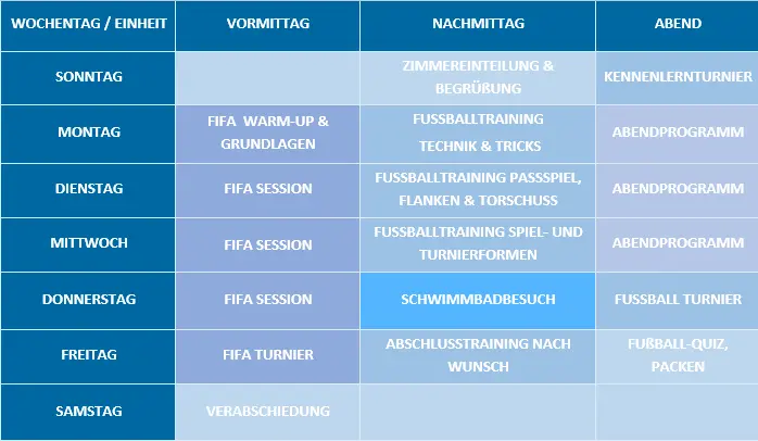 Programm Esport und Fußball Camp